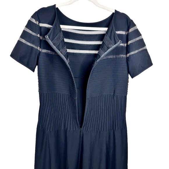 Tadashi Shoji Too Cutout Stretch Jersey Mesh Cocktail Dress 1X Black Fit & Flare - Picture 9 of 16